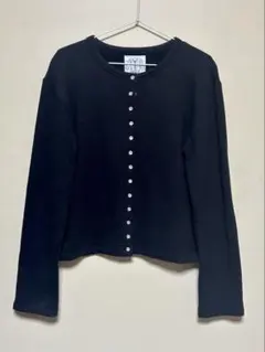 agnes b. アニエスベー スナップボタンカーディガン プレッション 黒