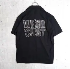 ディッキーズ ワークシャツ 黒 XL相当 バックロゴ ストリート B系