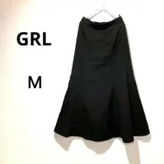 グレイル ロング フレアスカート ブラック M 黒 美シルエット 体型カバー