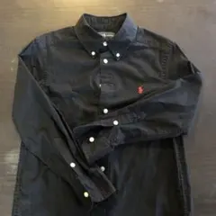 ラルフローレン　キッズ黒長袖シャツ