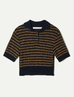 Konjac Yarn Border Polo / Brownのサムネイル