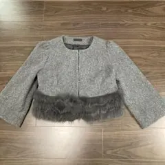 TO BE CHIC ファー付きボレロ　グレー