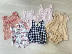 80 90 女の子 夏服 まとめ売り ワンピース 花柄 セットアップ 淡色