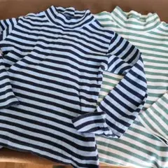 ストライプ ハイネック長袖カットソー　2点