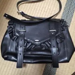 EATME フリル付きブラックショルダーバッグのサムネイル