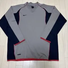 00s NIKEナイキ グレー 長袖ゲームシャツ サイバー テック Y2Kパンク