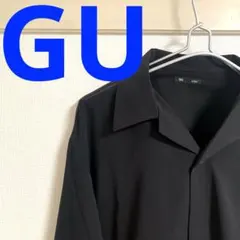GUジーユー　ドレープオープンカラーシャツ　ブラック　長袖　Lサイズ　開襟