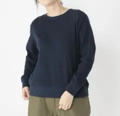 studio CLIP　ワッフルダブルフロントカーディガン　ネイビー