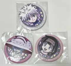 HUNTER×HUNTER 切り絵 和紙 缶バッジ キルア アルカ キキョウ