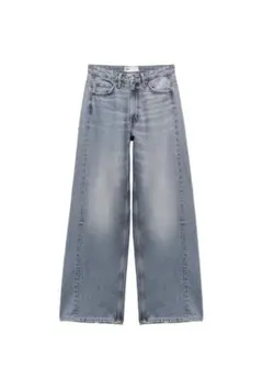 ZARA ワイドレッグ ミッドライズ デニムパンツ