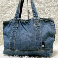 ROOTOTE デニム トートバッグ ハンドバッグ ユーズド ダメージ加工