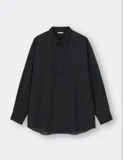 【美品】GU シアーオーバーサイズシャツ M ブラック