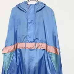 ナイロンハーフジップ アノラックパーカー ファンシーカラー パステル レトロ