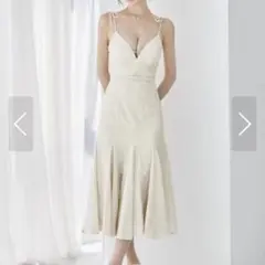 ハイウエストベルトフレアミディアムワンピース/キャバドレス