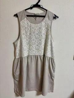 ノースリーブチュニック　アイボリー　M〜L