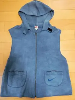 レトロ Nike フード付きベスト 青