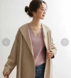 URBAN RESEARCH　DOORS　ダブルクロスガウンコート　ベージュ