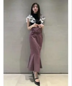 バーガンディ ロングスカート