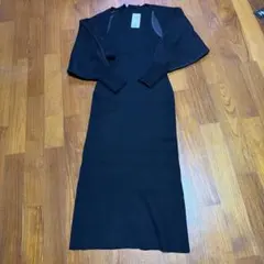 moussy ノースリーブ　ニット　ロングワンピース ブラック