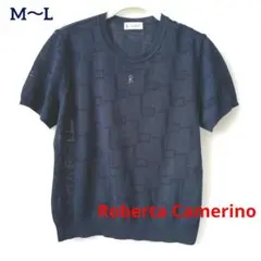 【Roberta di Camerino 】半袖ニット★ ネイビー★ M-Lのサムネイル