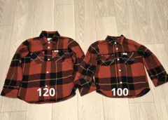 Buddy Lee 厚手 長袖シャツ 赤チェック 100 120 お揃い セット