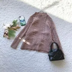 ✨未使用✨ エニィスィス ケーブル編み長袖ニット セーター M 着回し オフィス