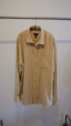 VAN HEUSEN スウェード調　長袖シャツ ベージュ Lサイズ
