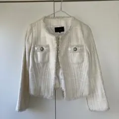 Le souk 白　ノーカラージャケット
