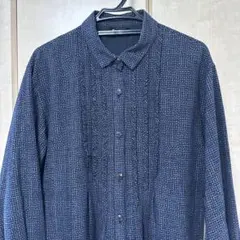 ネイビー シャツワンピース 長袖