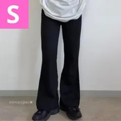 新品 しまむら anna フレアパンツ Sサイズ ブラック 黒