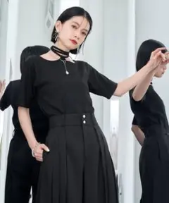 【新品タグ付き】HARE グリッターストリングリブトップス ブラック 黒