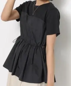 美品 ジャスグリッティードロストレイヤードカットソー黒M半袖Tシャツのサムネイル