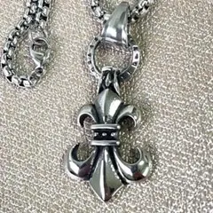 百合の紋章 ネックレス ペンダント シルバー ステンレス ベネチアンチェーン