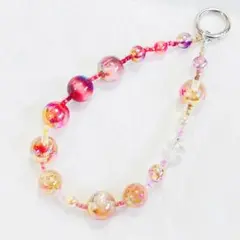 ビーズストラップ/キーホルダー　バッグチャーム ハンドメイドNO.574