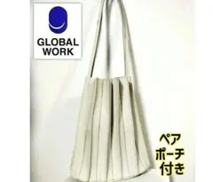 GLOBAL WORKアコーディオンバッグ&ペアポーチ少し難ありのサムネイル
