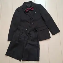 入学式　フォーマルスーツセット 120 ブラック 蝶ネクタイ付き 男の子スーツ