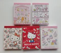 サンリオキャラクターズ ミニメモ帳 ５点セットキティメイン 平成レトロ