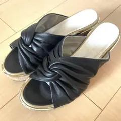 DIANA 黒リボン 夏用サンダル