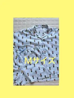 ユニクロ パイナップル ストライプ 半袖 パジャマ ショートパンツ Ｍサイズのサムネイル