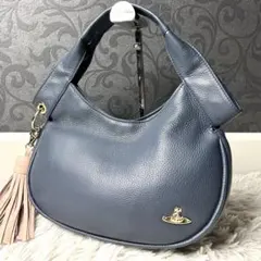 【極美品✨】ヴィヴィアンウエストウッド　ハンドバッグ　オーブ　金具　ネイビー