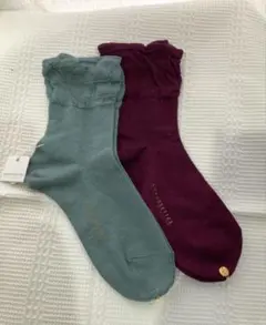 CHAUSSETTES 絹混リブ編みソックス 2足セット【新品未着用】のサムネイル