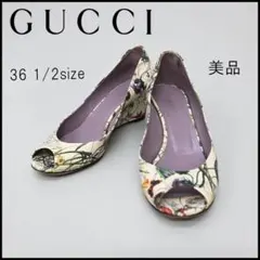 ■ a2482 GUCCI【グッチ】 フローラ柄 パンプス オープントゥのサムネイル