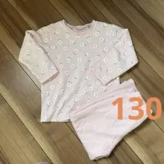 130 西松屋　花柄ピンク長袖パジャマ キルトのサムネイル