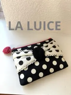 [4時間限定]LA LUICE ドット柄　ティッシュポーチ　ブラック ホワイトのサムネイル