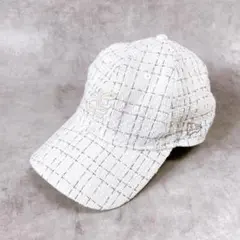 美品✨SNIDEL × NEW ERA コラボ ツイードキャップ 刺繍 ホワイト