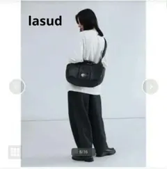LASUD キルティングワンショルダーバッグブラック パテッド