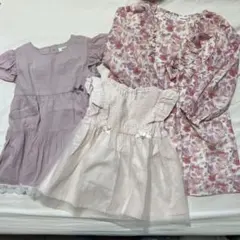 SLAP SLIP ラベンダーチュニック 120 ワンピース　花柄　チュール