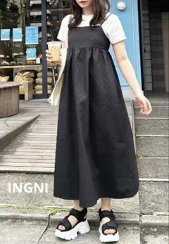 INGNI ブラックキャミワンピース