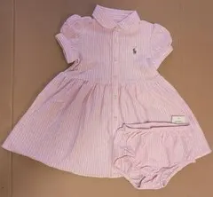 【タグ付き】Ralph Lauren ピンク ストライプ ワンピース 18M