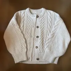 GU ケーブルニットカーディガン アイボリー